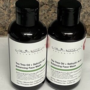 TWO Skin Nutrition Botanicals Tea Tree Oil Salicylic Acid Balancing Face Wash4oz